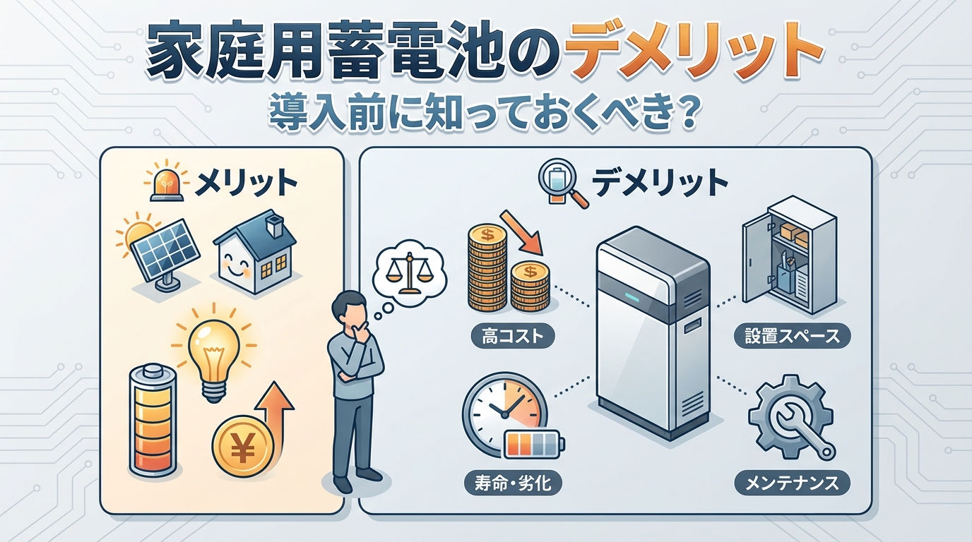 家庭用蓄電池のデメリットは導入前に知っておくべき？
