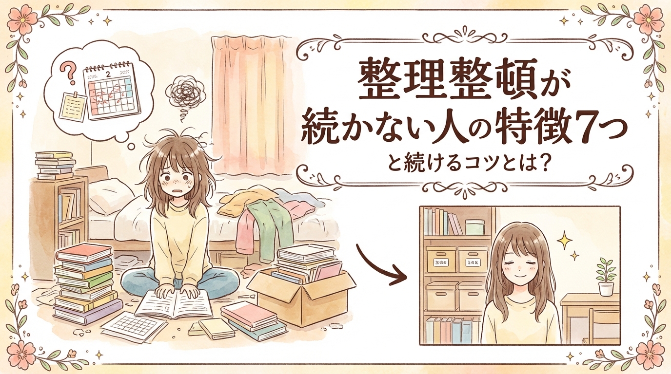整理整頓が続かない人の特徴7つと続けるコツとは？