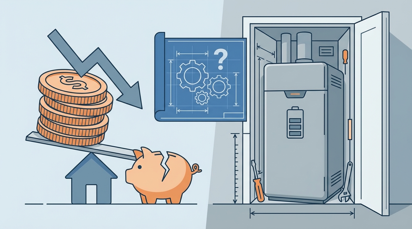 家庭用蓄電池の主な懸念点はコストと物理的制約