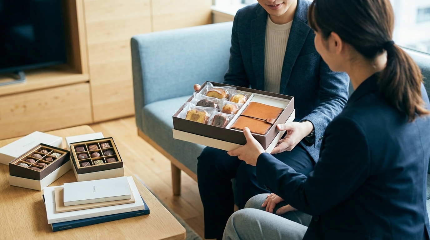 ビジネスシーンに最適な品物は個包装の有名ブランドスイーツと上質な実用品です